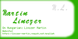 martin linczer business card